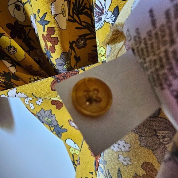 EUC WORN ONCE ELIANE ROSE FLORAL QUARTER BUTTONED PUFFED SLEEVES DRESS SIZE 10/M - Picture 16 of 16